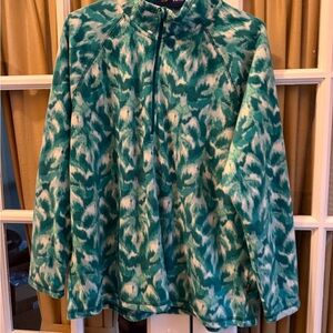 Eddie Bauer Teal and White Polar Fleece 1/4 Zip